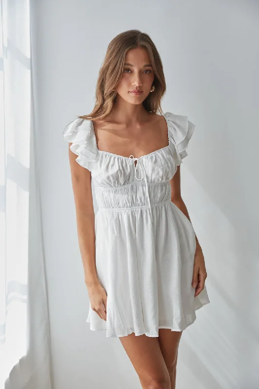 Mini dresses with embroidered details for a unique touch Ayanna Ruffle Sleeve Babydoll Mini Dress Mini dresses with embroidered details for a unique touch Ayanna Ruffle Sleeve Babydoll Mini Dress