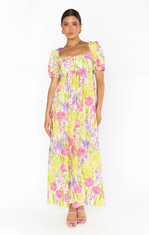 High - low midi dresses with geometric patterns for a modern party Smitten Midi Dress ~ Blooming Tulips High - low midi dresses with geometric patterns for a modern party Smitten Midi Dress ~ Blooming Tulips
