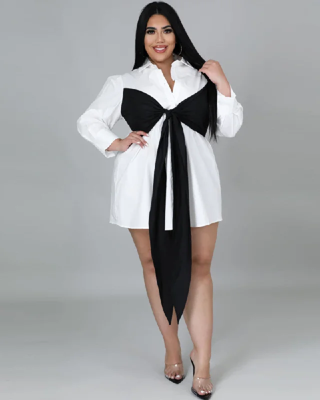 Mini dresses with patchwork designs for a unique style Bevy Shirt Dress