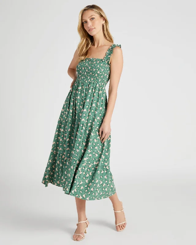 Mini dresses with cut - out details for a trendy look Watercolour Rose Slub Midi Dress Mini dresses with cut - out details for a trendy look Watercolour Rose Slub Midi Dress