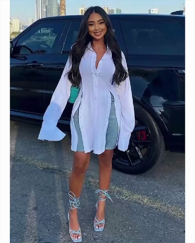 Cotton mini dresses for a comfortable everyday option TAILORED MADE SHIRT DRESS/ TOP Cotton mini dresses for a comfortable everyday option TAILORED MADE SHIRT DRESS/ TOP