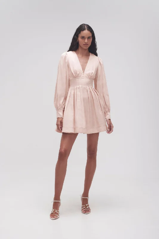 Mini dresses with button - down fronts Amelia Plunge Mini Dress