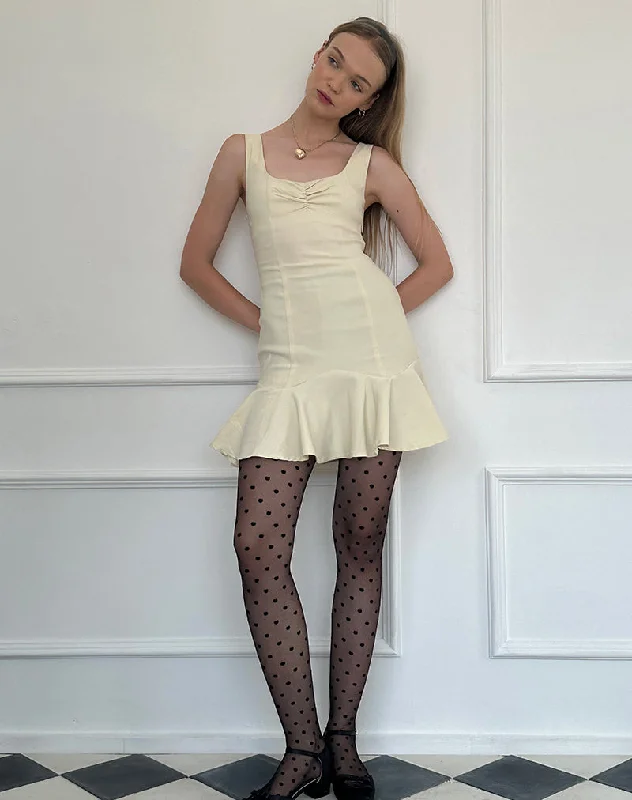 Mini dresses with asymmetric hems for a fashion - forward look Jetsam Mini Dress in Cream Mini dresses with asymmetric hems for a fashion - forward look Jetsam Mini Dress in Cream