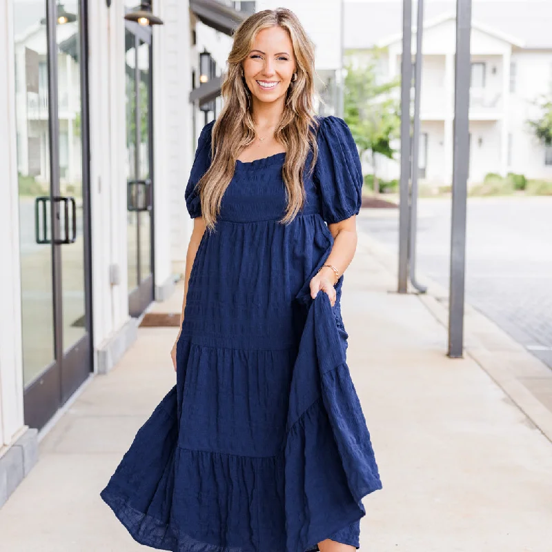Midi dresses with animal prints for a bold and confident appearance Let's Get Away Dress, Navy Midi dresses with animal prints for a bold and confident appearance Let's Get Away Dress, Navy