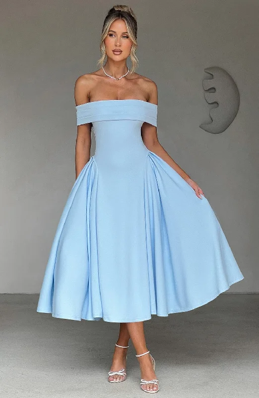 Midi dresses with halter necks for a stylish and comfortable option Miranda Midi Dress - Blue Midi dresses with halter necks for a stylish and comfortable option Miranda Midi Dress - Blue