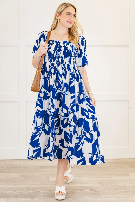 Midi dresses with tiered skirts for a bohemian festival look I Still Care Dress, Royal Midi dresses with tiered skirts for a bohemian festival look I Still Care Dress, Royal