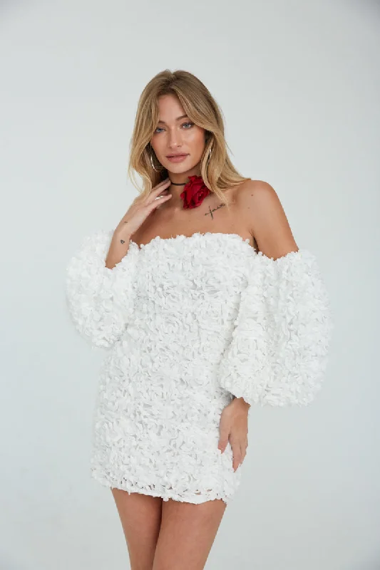 Animal print mini dresses for a bold statement Maylie Flower Applique Mini Dress