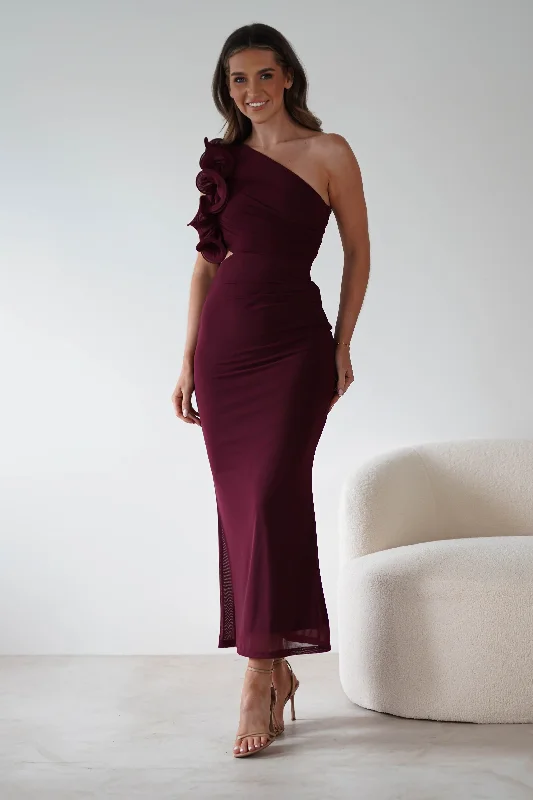 Midi dresses with tassel accents for a bohemian and free - spirited style Sydney Bodycon Maxi Dress | Wine Midi dresses with tassel accents for a bohemian and free - spirited style Sydney Bodycon Maxi Dress | Wine