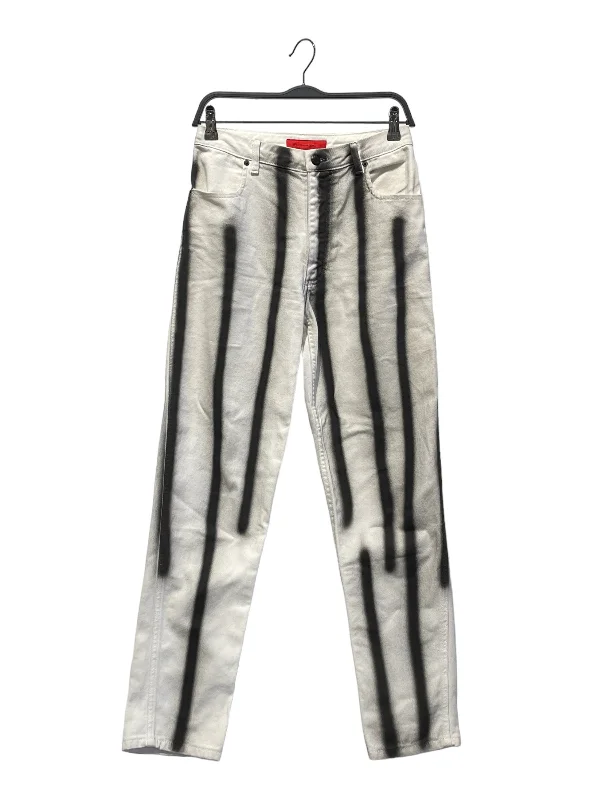 Wide - Leg Women's Chiffon Palazzo Pants for a Flowy AppealECKHAUS LATTA/Straight Pants/28/Stripe/Denim/WHT/spray paint line Wide - Leg Women's Chiffon Palazzo Pants for a Flowy AppealECKHAUS LATTA/Straight Pants/28/Stripe/Denim/WHT/spray paint line