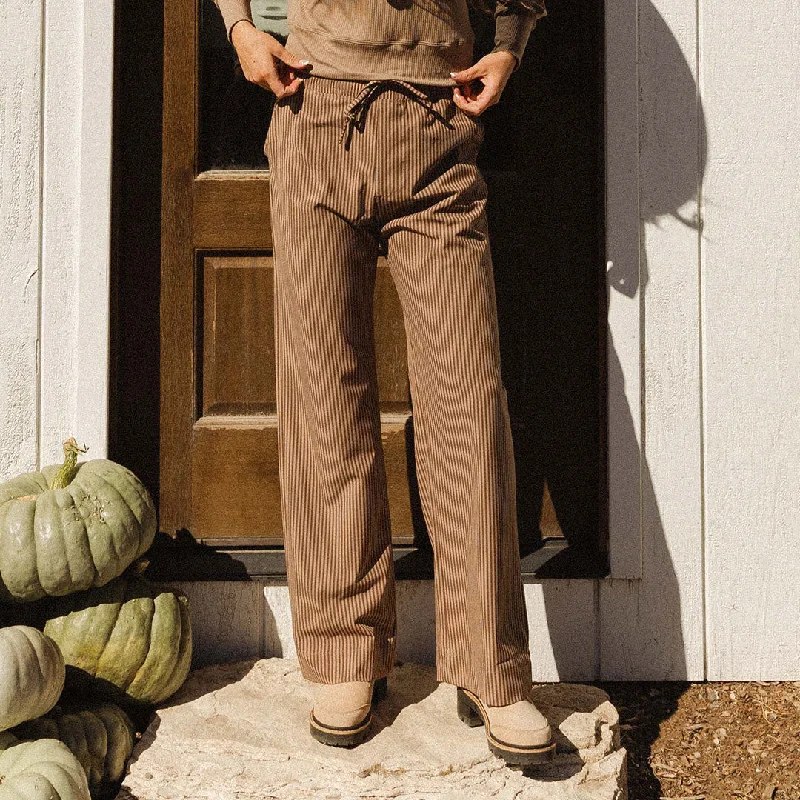 Ankle - Length Women's Printed Joggers for TravelingAudrey Trouser, Cinnamon Stripe