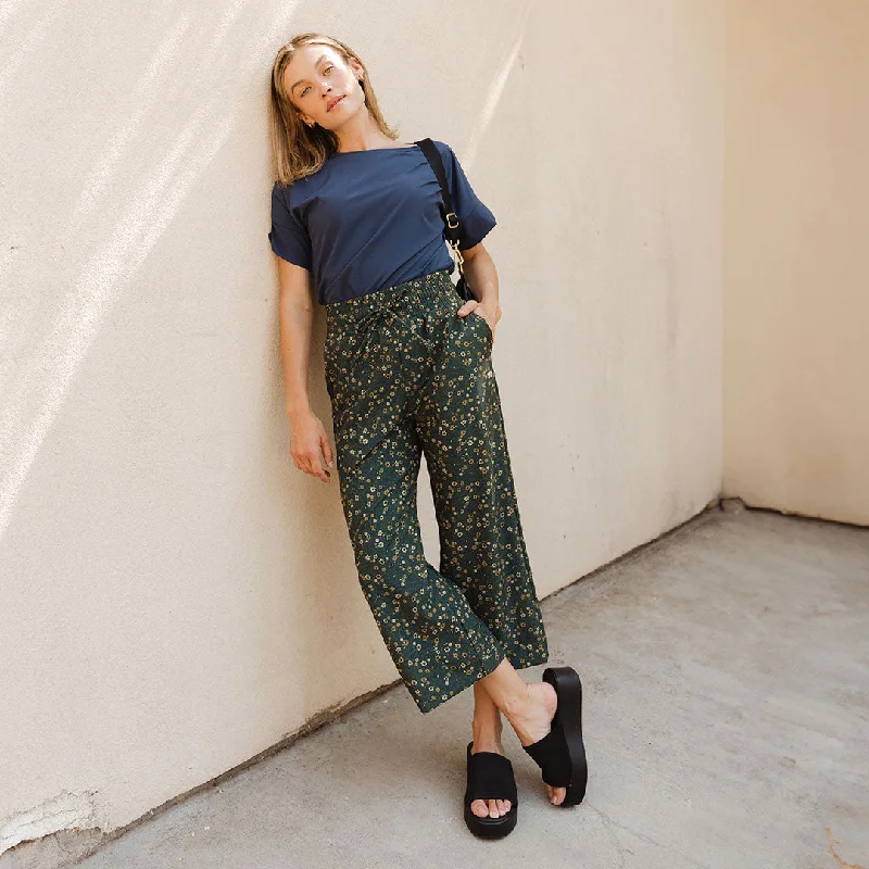 Bootcut Style Women's Stretch Denim Jeans in Dark WashAudrey Wide Leg Pants, Flora