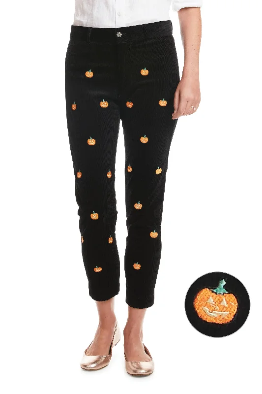Plus Size Women's Pleated Front Dress Pants for Office WearBeachcomber Corduroy Ankle Capri Black with Jack O'Lantern Plus Size Women's Pleated Front Dress Pants for Office WearBeachcomber Corduroy Ankle Capri Black with Jack O'Lantern