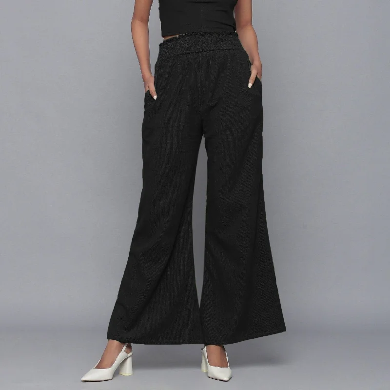 Cropped Women's Corduroy Pants in Autumn ColorsBlack Warm Cotton Corduroy Elasticated Bootcut Pant Cropped Women's Corduroy Pants in Autumn ColorsBlack Warm Cotton Corduroy Elasticated Bootcut Pant