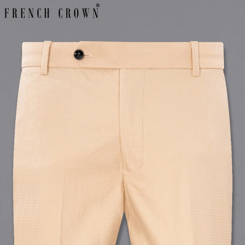 Plus Size Women's Elastic - Waist Culottes in Earth TonesDesert Sand Cream micro Checkered Pant Plus Size Women's Elastic - Waist Culottes in Earth TonesDesert Sand Cream micro Checkered Pant