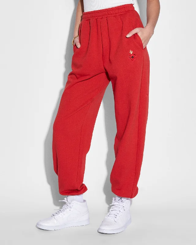 Wide - Leg Women's Chiffon Palazzo Pants for a Flowy AppealEMBLAZED TRAX CRIMSON
