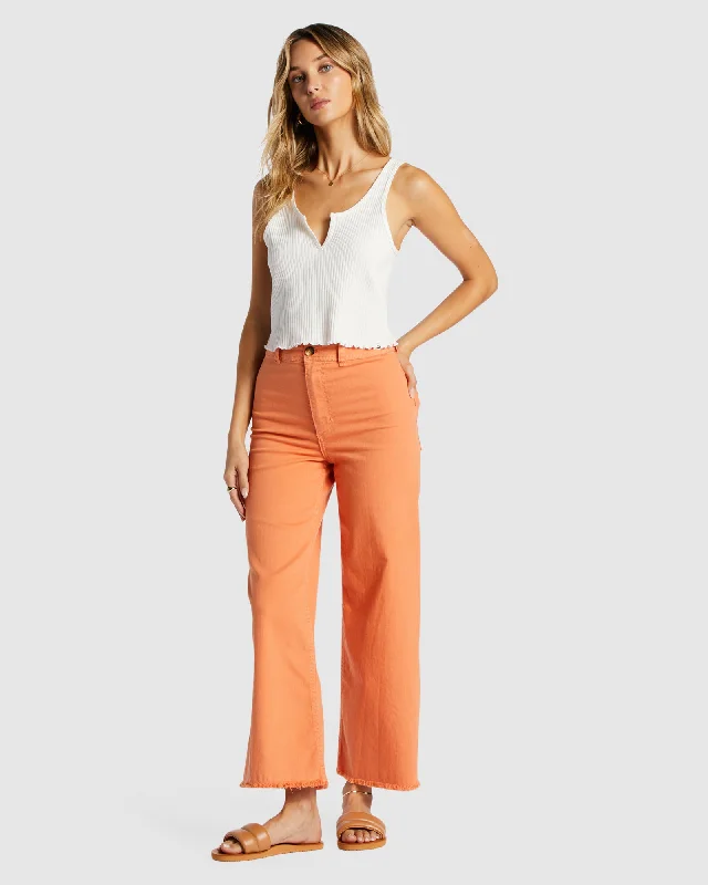 Cropped Women's Corduroy Pants in Autumn ColorsFREE FALL
