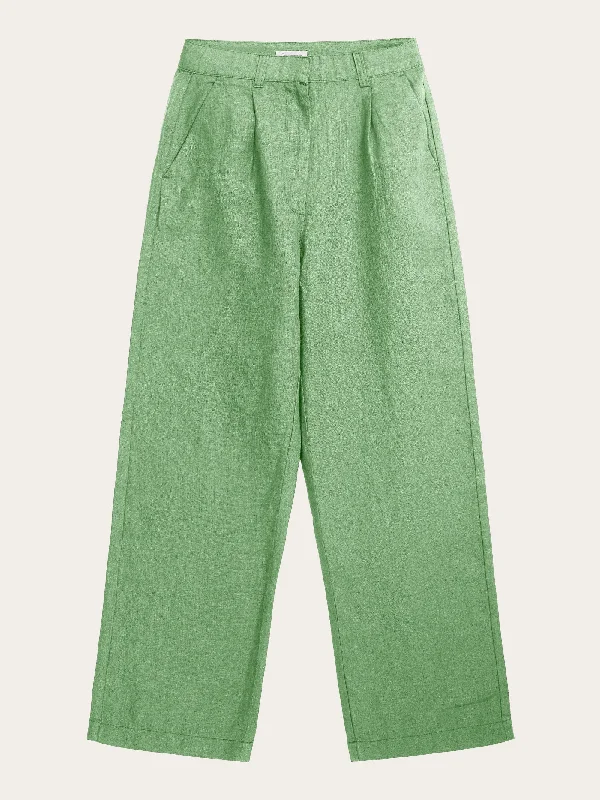 Bell - Bottom Style Women's Denim Pants with Embroidered DetailsLoose natural linen pants - Shale Green Bell - Bottom Style Women's Denim Pants with Embroidered DetailsLoose natural linen pants - Shale Green