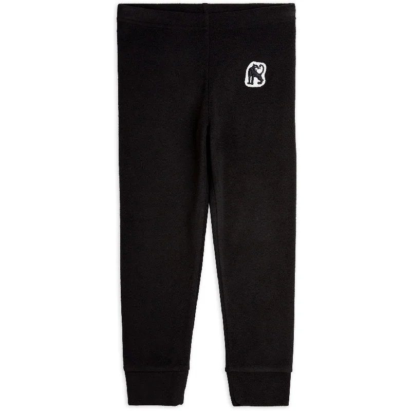 Plus Size Women's Metallic - Finish Joggers for a Stylish LoungeMini Rodini Black Microfleece Pants Plus Size Women's Metallic - Finish Joggers for a Stylish LoungeMini Rodini Black Microfleece Pants