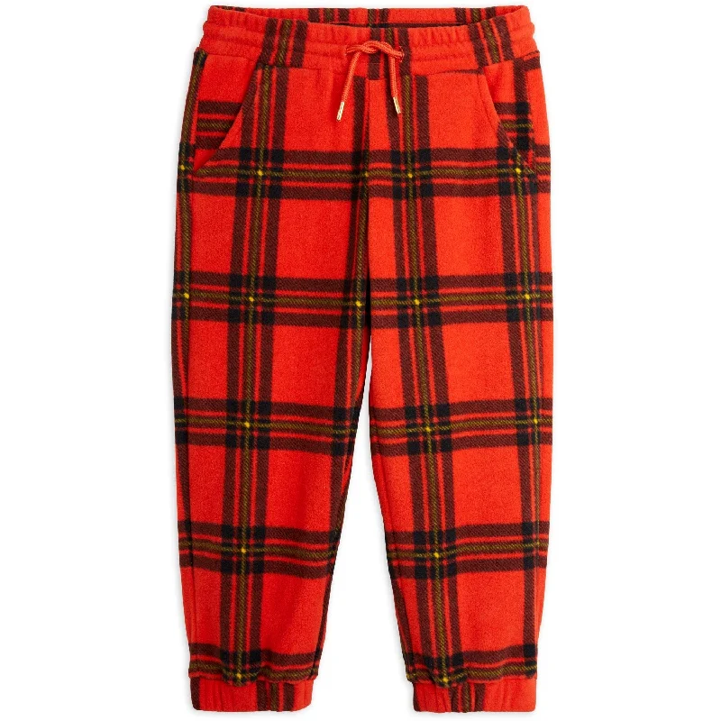 Flare Leg Women's Satin Trousers for a Glamorous Night OutMini Rodini Red Check Aop Fleece Pants Flare Leg Women's Satin Trousers for a Glamorous Night OutMini Rodini Red Check Aop Fleece Pants