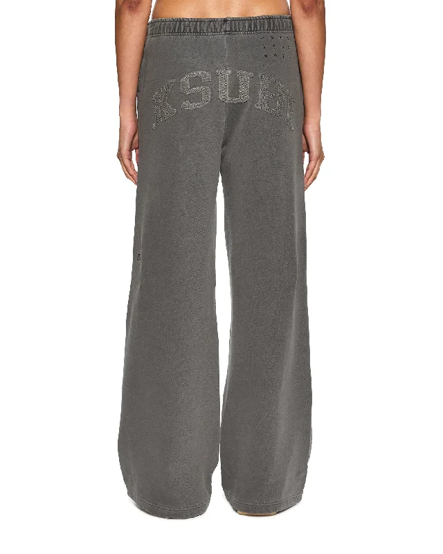 Bell - Bottom Style Women's Denim Pants with Embroidered DetailsLEAGUE ORIGIN TRAKPANT CHARCOAL Bell - Bottom Style Women's Denim Pants with Embroidered DetailsLEAGUE ORIGIN TRAKPANT CHARCOAL