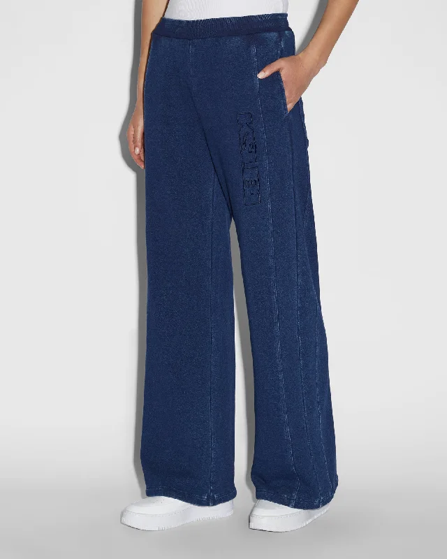 Palazzo Style Women's Printed Trousers in Bohemian PatternsORIGIN TRAK PANT INDIGO SPLICED Palazzo Style Women's Printed Trousers in Bohemian PatternsORIGIN TRAK PANT INDIGO SPLICED