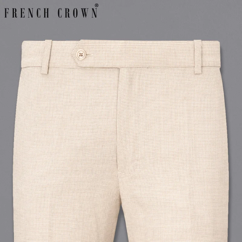 Plus Size Women's Drawstring - Waist Loungewear Pants in Soft FabricsParchment Cream Houndstooth Pant Plus Size Women's Drawstring - Waist Loungewear Pants in Soft FabricsParchment Cream Houndstooth Pant