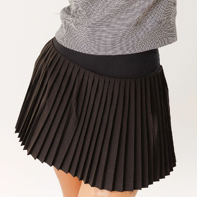 Cigarette Style Women's Printed Linen Blend Pants for Casual DaysPleated Tennis Skirt, Black Cigarette Style Women's Printed Linen Blend Pants for Casual DaysPleated Tennis Skirt, Black