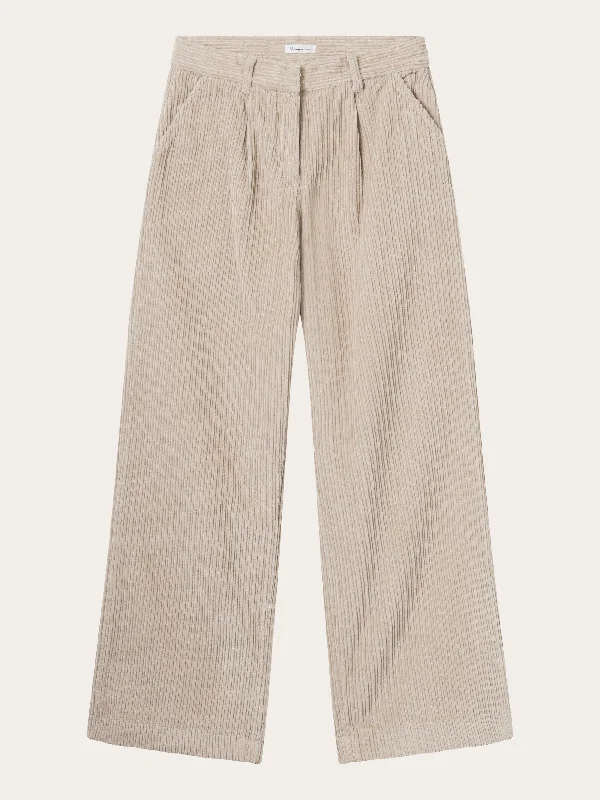 Straight - Leg Women's Vegan Leather Pants for a Chic LookPOSEY wide high-rise irregular corduroy pants - Light feather gray Straight - Leg Women's Vegan Leather Pants for a Chic LookPOSEY wide high-rise irregular corduroy pants - Light feather gray