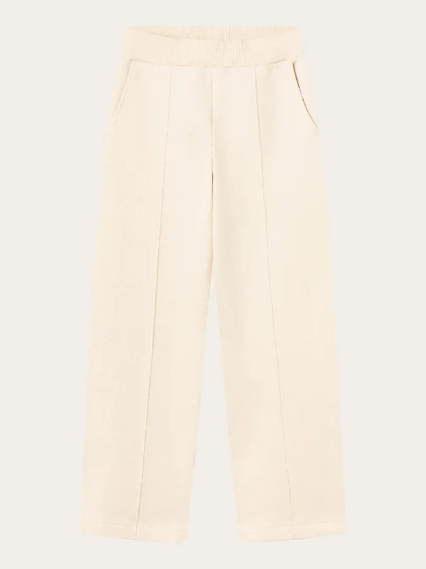 Straight - Leg Women's Vegan Leather Pants for a Chic LookPOSEY wide high-rise sweat elastic waistband pants - Buttercream Straight - Leg Women's Vegan Leather Pants for a Chic LookPOSEY wide high-rise sweat elastic waistband pants - Buttercream