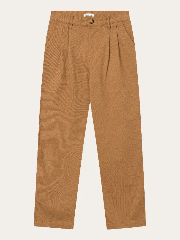 Tapered Leg Women's Wool Blend Trousers for WinterPOSEY wide high-rise twill pants - Brown Sugar Tapered Leg Women's Wool Blend Trousers for WinterPOSEY wide high-rise twill pants - Brown Sugar