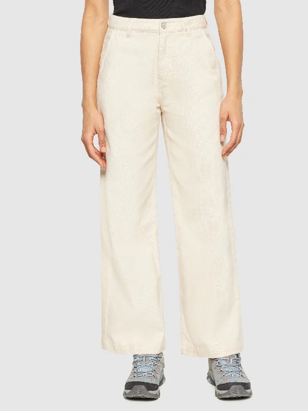 Tapered Leg Women's Wool Blend Trousers for WinterPOSEY wide mid-rise twill pant - GOTS/Vegan - Egret Tapered Leg Women's Wool Blend Trousers for WinterPOSEY wide mid-rise twill pant - GOTS/Vegan - Egret