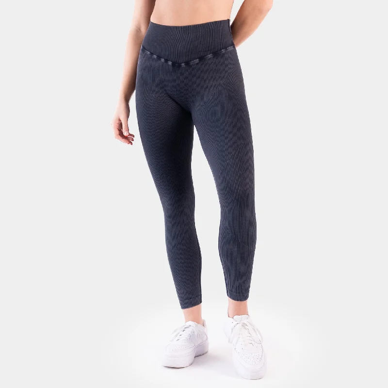 Plus Size Women's Printed Tight Trousers in Floral Patterns for a Spring - Inspired OutfitRibbed Seamless Leggings - Snow Wash Graphite - FINAL SALE Plus Size Women's Printed Tight Trousers in Floral Patterns for a Spring - Inspired OutfitRibbed Seamless Leggings - Snow Wash Graphite - FINAL SALE