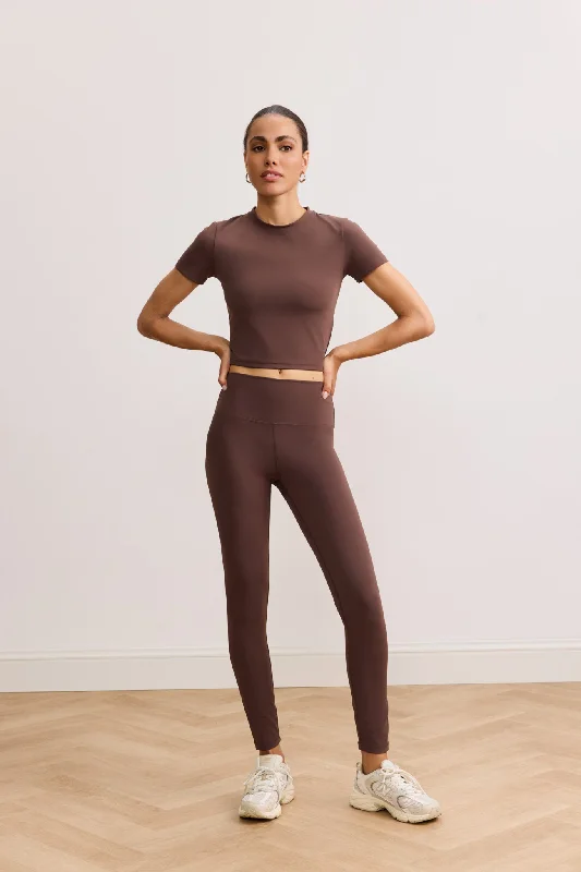 Plus Size Women's Printed Tight Trousers in Floral Patterns for a Spring - Inspired OutfitRIVER LIFT high-waisted legging - Chocolate Plus Size Women's Printed Tight Trousers in Floral Patterns for a Spring - Inspired OutfitRIVER LIFT high-waisted legging - Chocolate