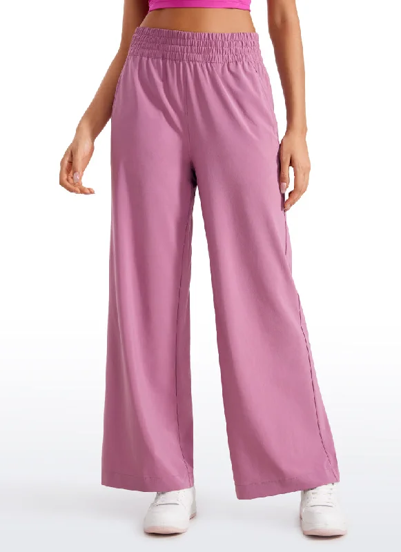 Plus Size Women's Drawstring - Waist Loungewear Pants in Soft FabricsFeathery-Fit Soft High Rise Wide Leg Pants with Pockets 30" Plus Size Women's Drawstring - Waist Loungewear Pants in Soft FabricsFeathery-Fit Soft High Rise Wide Leg Pants with Pockets 30"