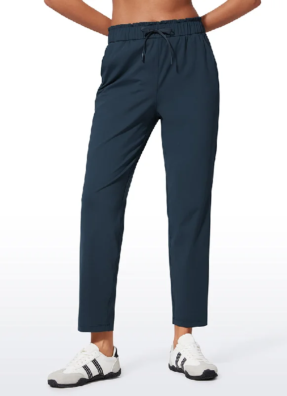 Wide - Leg Women's Chiffon Palazzo Pants for a Flowy AppealStretch Drawstring High Waist 7/8 Pants with Pockets 27'' Wide - Leg Women's Chiffon Palazzo Pants for a Flowy AppealStretch Drawstring High Waist 7/8 Pants with Pockets 27''