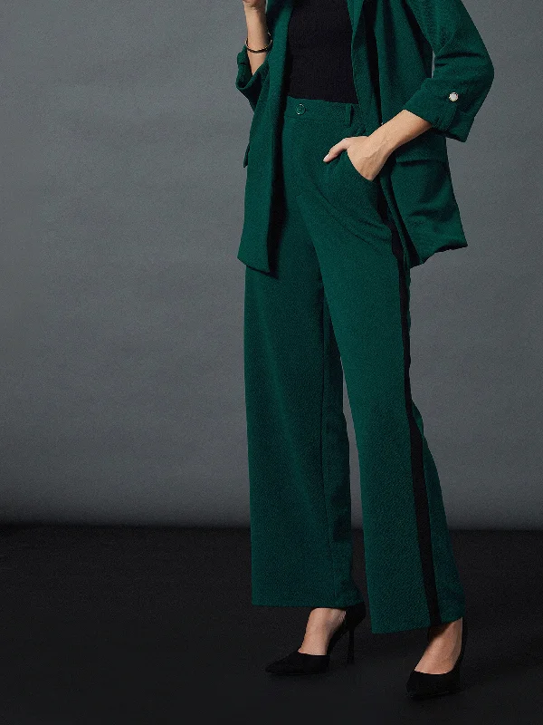 Women Emerald Side Tape Straight Pants