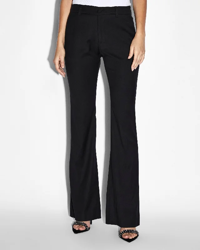 Flare Leg Women's Satin Trousers for a Glamorous Night OutZODIAC PANT BLACK