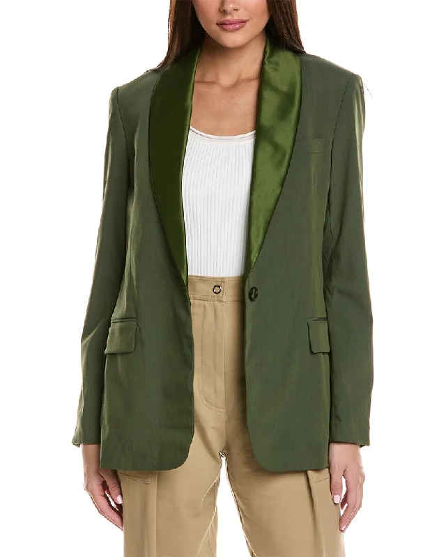 Double - Breasted Women's Leather Blazers in Taupe for an Edgy Look3.1 Phillip Lim Shawl Lapel Wool-Blend Blazer Double - Breasted Women's Leather Blazers in Taupe for an Edgy Look3.1 Phillip Lim Shawl Lapel Wool-Blend Blazer