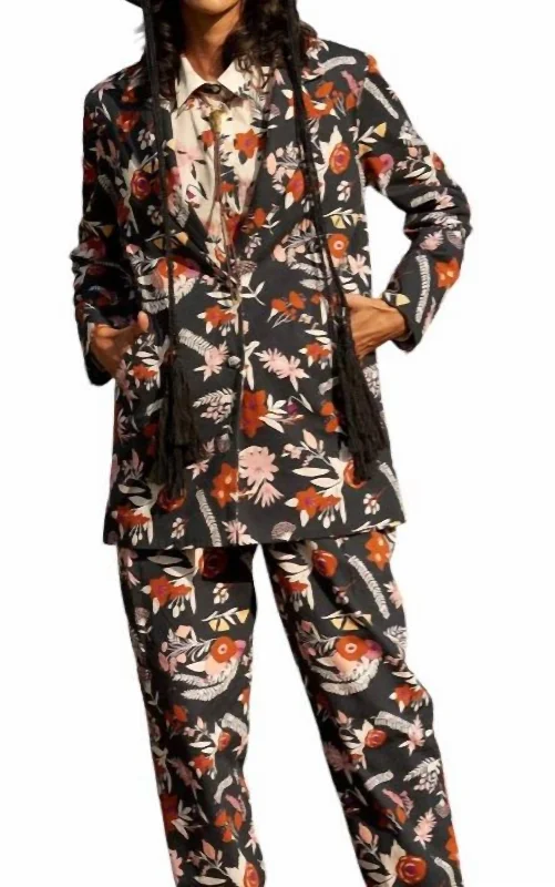 Women's Slim - Fit Blazers in Charcoal Gray for a Professional AppearanceAlicia Blazer In Dusty Floral Black Women's Slim - Fit Blazers in Charcoal Gray for a Professional AppearanceAlicia Blazer In Dusty Floral Black