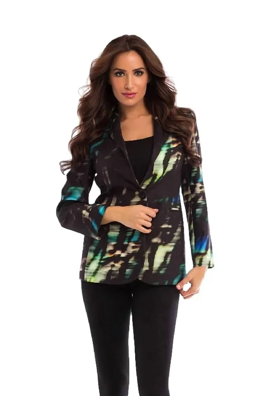 Plus Size Women's Sequin - Embellished Blazers in Silver for a Glamorous PartyFaux Suede Midnight Blazer In Black Multi Plus Size Women's Sequin - Embellished Blazers in Silver for a Glamorous PartyFaux Suede Midnight Blazer In Black Multi