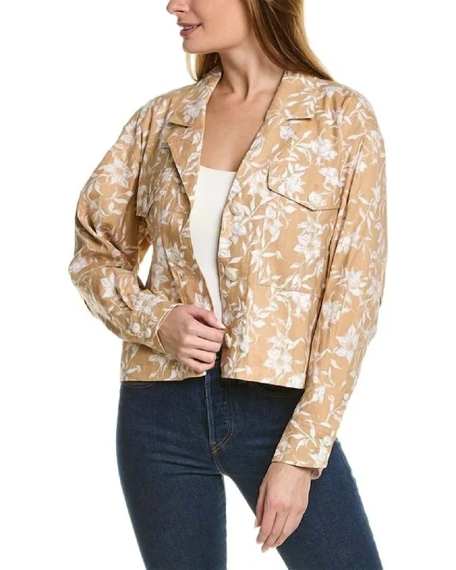 Plus Size Women's Cropped Velvet Blazers in Burgundy for a Night OutJessie Printed Linen Shirt Jacket In Beige Floral Plus Size Women's Cropped Velvet Blazers in Burgundy for a Night OutJessie Printed Linen Shirt Jacket In Beige Floral