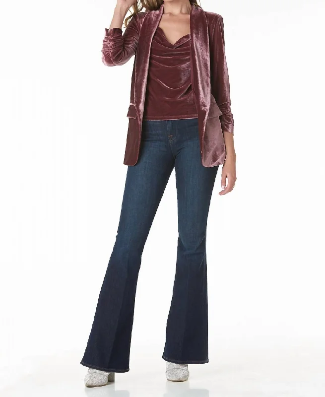 Plus Size Women's Faux Fur - Trimmed Blazers in Black for a Luxurious LookKia Velvet Blazer In Windsor Wine Plus Size Women's Faux Fur - Trimmed Blazers in Black for a Luxurious LookKia Velvet Blazer In Windsor Wine