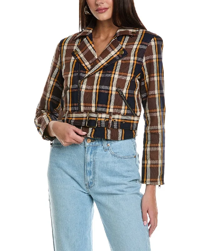 Women's Notched Lapel Blazers in Beige for a Timeless OutfitMOTHER Denim The Moto Jacket Women's Notched Lapel Blazers in Beige for a Timeless OutfitMOTHER Denim The Moto Jacket