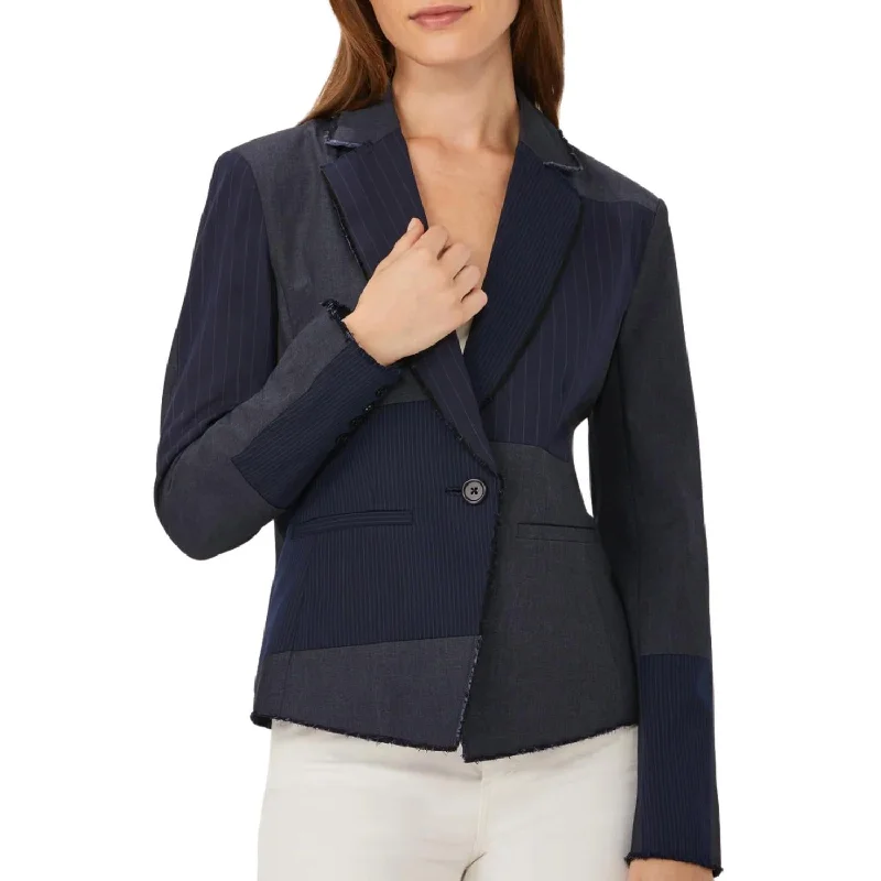 Women's Notched Lapel Blazers in Beige for a Timeless OutfitPatchwork Blazer In Navy Pinstripe Women's Notched Lapel Blazers in Beige for a Timeless OutfitPatchwork Blazer In Navy Pinstripe