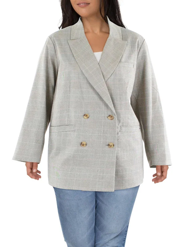 Single - Breasted Women's Tweed Blazers with Gold Buttons for a Classic LookPlus Womens Suit Separate Work Wear Double-Breasted Blazer Single - Breasted Women's Tweed Blazers with Gold Buttons for a Classic LookPlus Womens Suit Separate Work Wear Double-Breasted Blazer