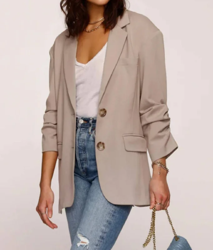 Double - Breasted Women's Polyester Blazers in Bright Colors for a Fun StyleSawyer Blazer In Truffle Double - Breasted Women's Polyester Blazers in Bright Colors for a Fun StyleSawyer Blazer In Truffle