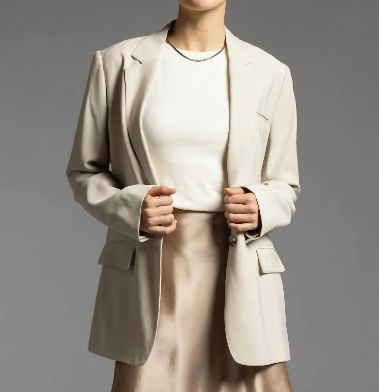 Plus Size Women's Ruffled Blazers in Pink for a Girly and Fashionable LookToni Jacket In Chateau Grey