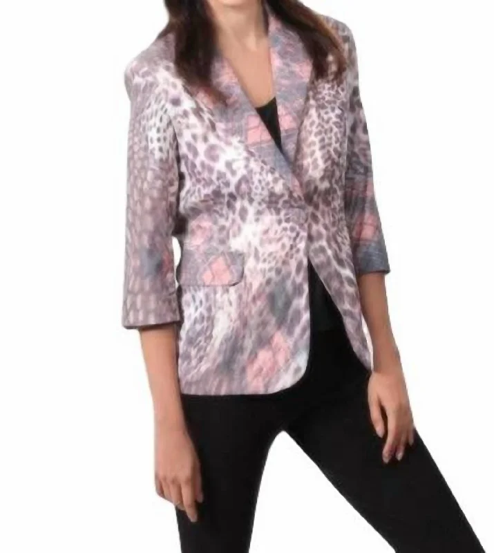 Plus Size Women's Military - Inspired Blazers with Gold Accents for a Bold LookWild Wanderlust Blazer In Cream/pink Plus Size Women's Military - Inspired Blazers with Gold Accents for a Bold LookWild Wanderlust Blazer In Cream/pink