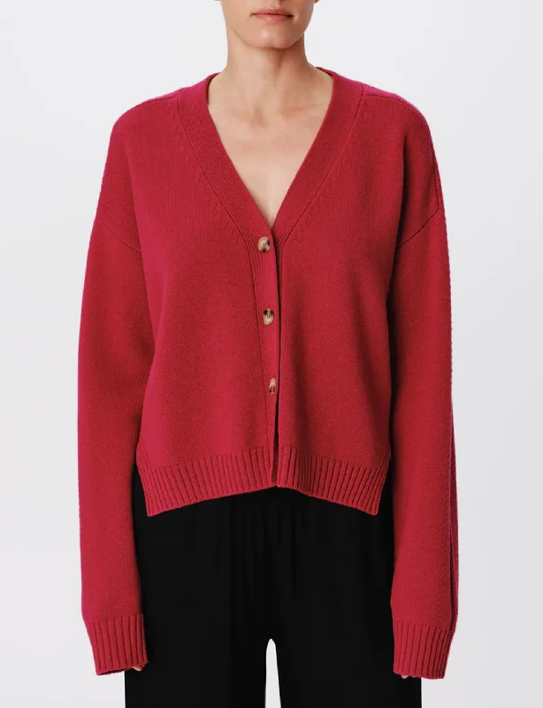 hooded women cardigan for added warmth and styleMerino Wool Blend Long Sleeve Cardigan, Rubellite hooded women cardigan for added warmth and styleMerino Wool Blend Long Sleeve Cardigan, Rubellite