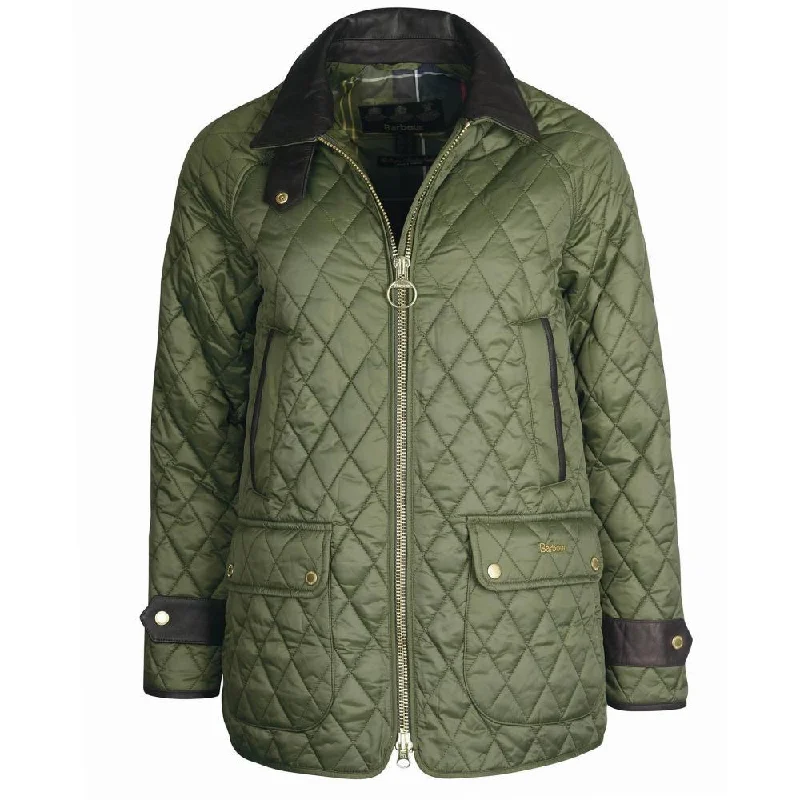 Shearling - lined women's leather coats for ultimate warmth and luxuryBarbour Kelham Ladies Quilted Jacket - Olive/Classic Shearling - lined women's leather coats for ultimate warmth and luxuryBarbour Kelham Ladies Quilted Jacket - Olive/Classic